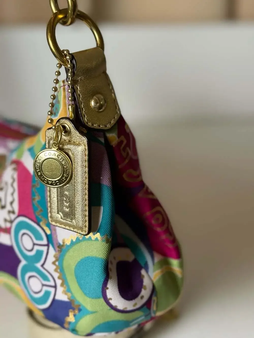 Coach Poppy Pop C Signature Shoulder Multicolor Bag Swing pack D1220-F19426
